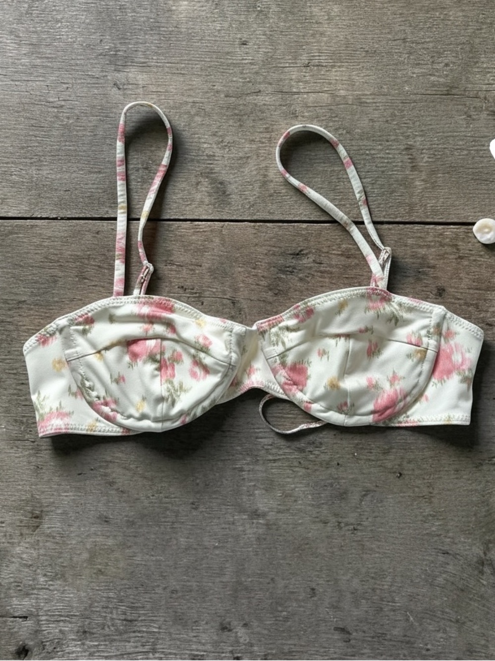 LoveShackFancy Cassandra Floral Bikini Balconette Top Sz Small